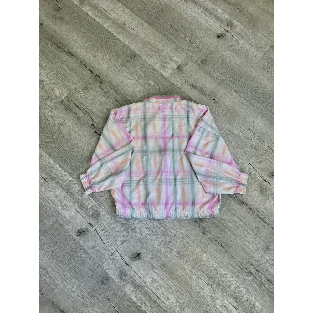 Vintage - TAIL Bomber Jacket-Green/Pink-White Plaid-size Medium - Picture 8 of 13